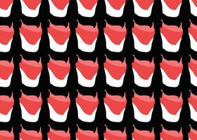 Hand drawn, red, black, white shapes seamless pattern vector