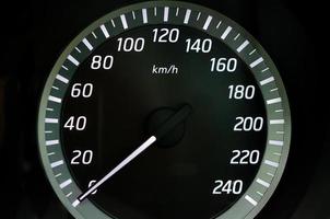 Close-up of a speedometer photo