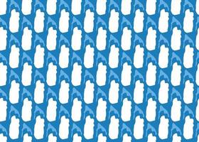 Hand drawn, blue, white color shapes seamless pattern vector