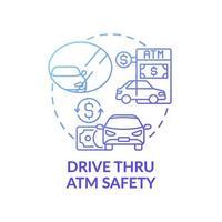 Drive thru ATM safety concept icon vector