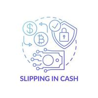 Slipping in cash concept icon vector