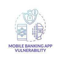 Mobile banking app vulnerability concept icon vector