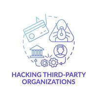 Hacking third-party organizations concept icon vector