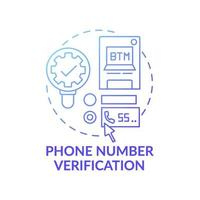 icono de concepto de verificación de número de teléfono vector