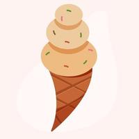 helado en un cono vector
