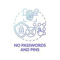 No passwords and pins concept icon vector