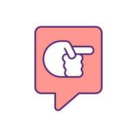 Negative comment RGB color icon vector