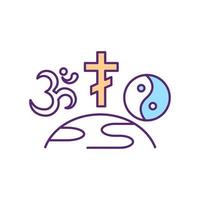religiones del mundo icono de color rgb vector