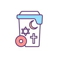 Global religions RGB color icon vector