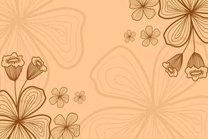 Floral Line Art Background Vector