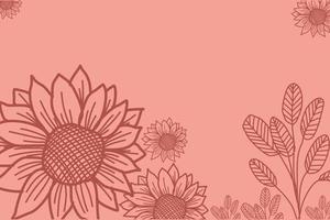 Floral Line Art Background Vector