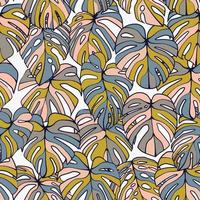 Monstera Leaf Seamless Pattern vector