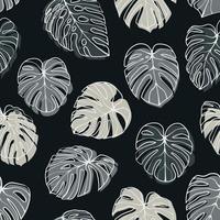 Monstera Deliciosa Leaf Seamless Pattern. Perfect for Textile, Fabric, Background, Print vector