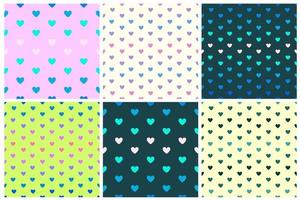 Set of patterns with hearts vector