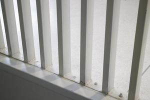 White banister of stair case photo