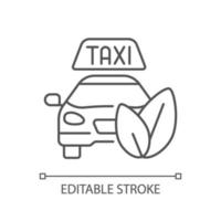 icono lineal de taxi ecológico vector