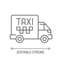 Cargo taxi linear icon vector