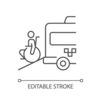 Wheelchair van linear icon vector