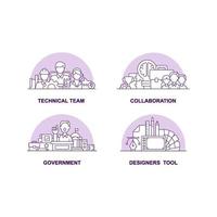 principios de negocio moderno conjunto de iconos de concepto de interfaz de usuario creativo vector