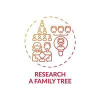 Research a family tree concept icon vector