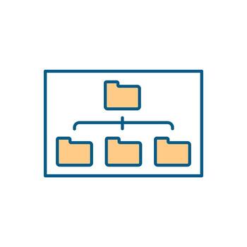 Folders and subfolders RGB color icon vector