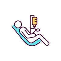 Intravenous therapy procedure RGB color icon vector