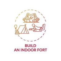 Build an indoor fort concept icon vector