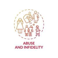 Abuse and infidelity concept icon vector