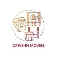 Drive in movies concept icon vector