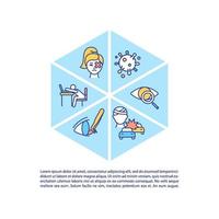 icono de concepto de salud ocular con texto vector