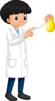 A boy cartoon character wearing laboratory coat vector