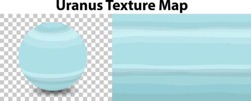 Uranus planet on transparent with Uranus texture map vector