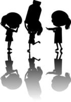 Set of kids silhouette with vector