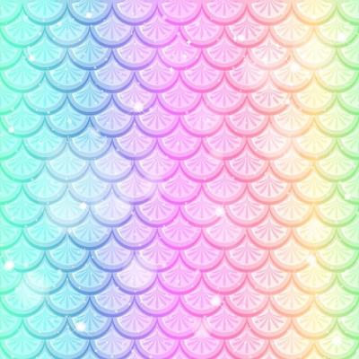 Pastel rainbow fish scales seamless pattern