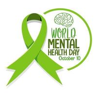 World Mental Health Day banner or logo isolated on white background vector