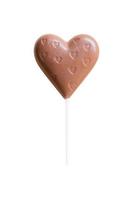 Chocolate heart candy isolated on a white background photo