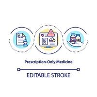 Prescription only medicine concept icon vector