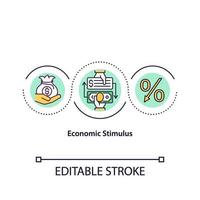 icono del concepto de estímulo económico vector