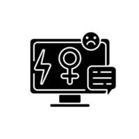 Media sexism black glyph icon vector