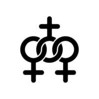 Women community black glyph icon vector