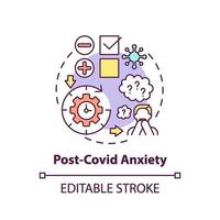 Post-covid anxiety concept icon