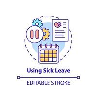 Using sick leave concept icon vector