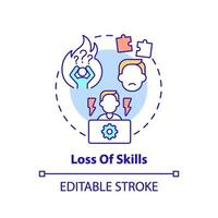 Loss of skills concept icon vector
