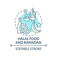 Halal food and ramadan turquoise concept icon vector