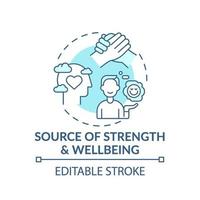 Source of strength and wellbeing turquoise concept icon vector