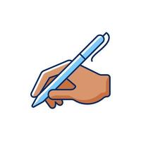 Hand writing with pen RGB color icon vector