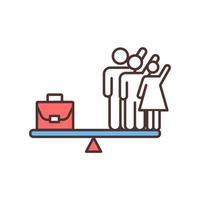 Harmony between work and personal life RGB color icon vector