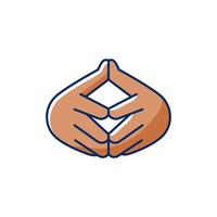 Steeple hand gesture RGB color icon vector