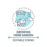 Growing herb garden concept icon vector