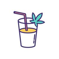 Cannabis drink RGB color icon vector